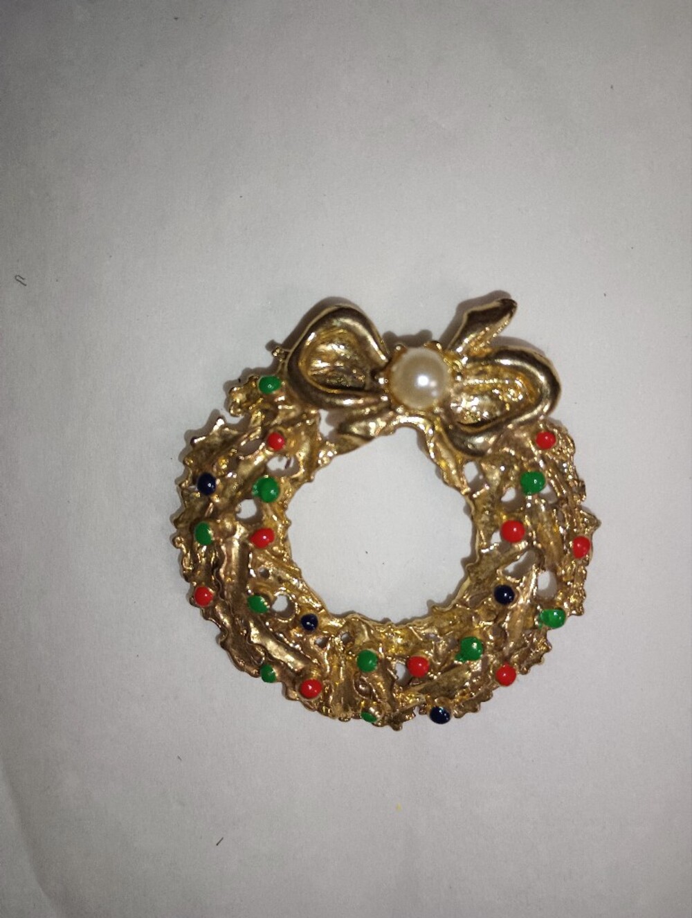 Vintage Christmas Wreath Brooch